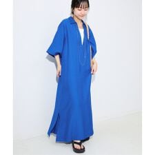 リネン混リラックススキッパーワンピース