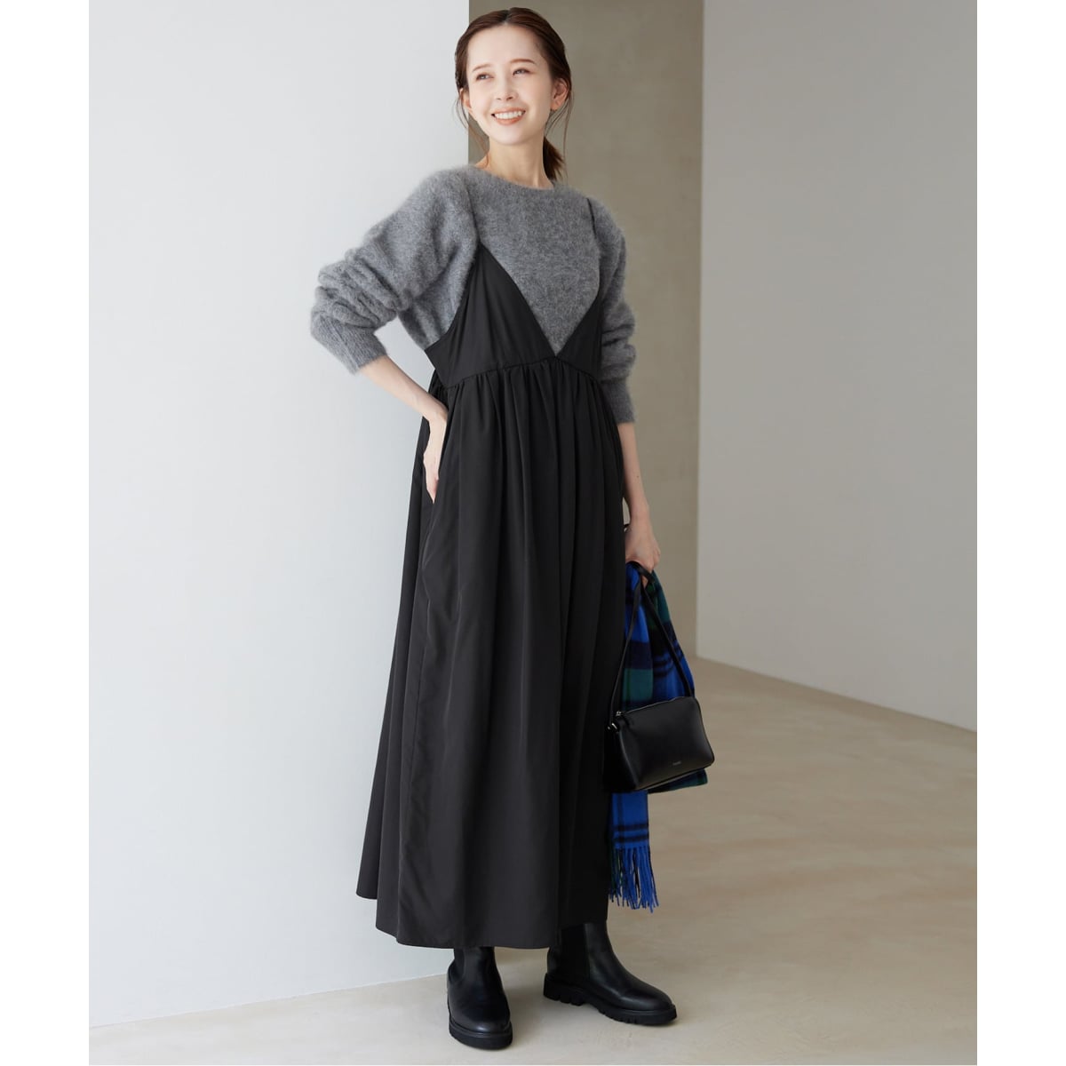 WEB限定/追加》タフタギャザーキャミワンピース | スローブ