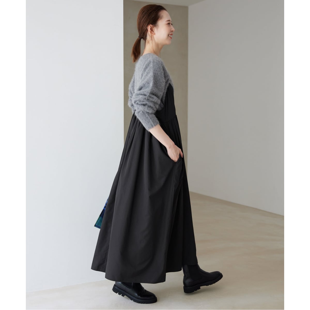 WEB限定/追加》タフタギャザーキャミワンピース | スローブ