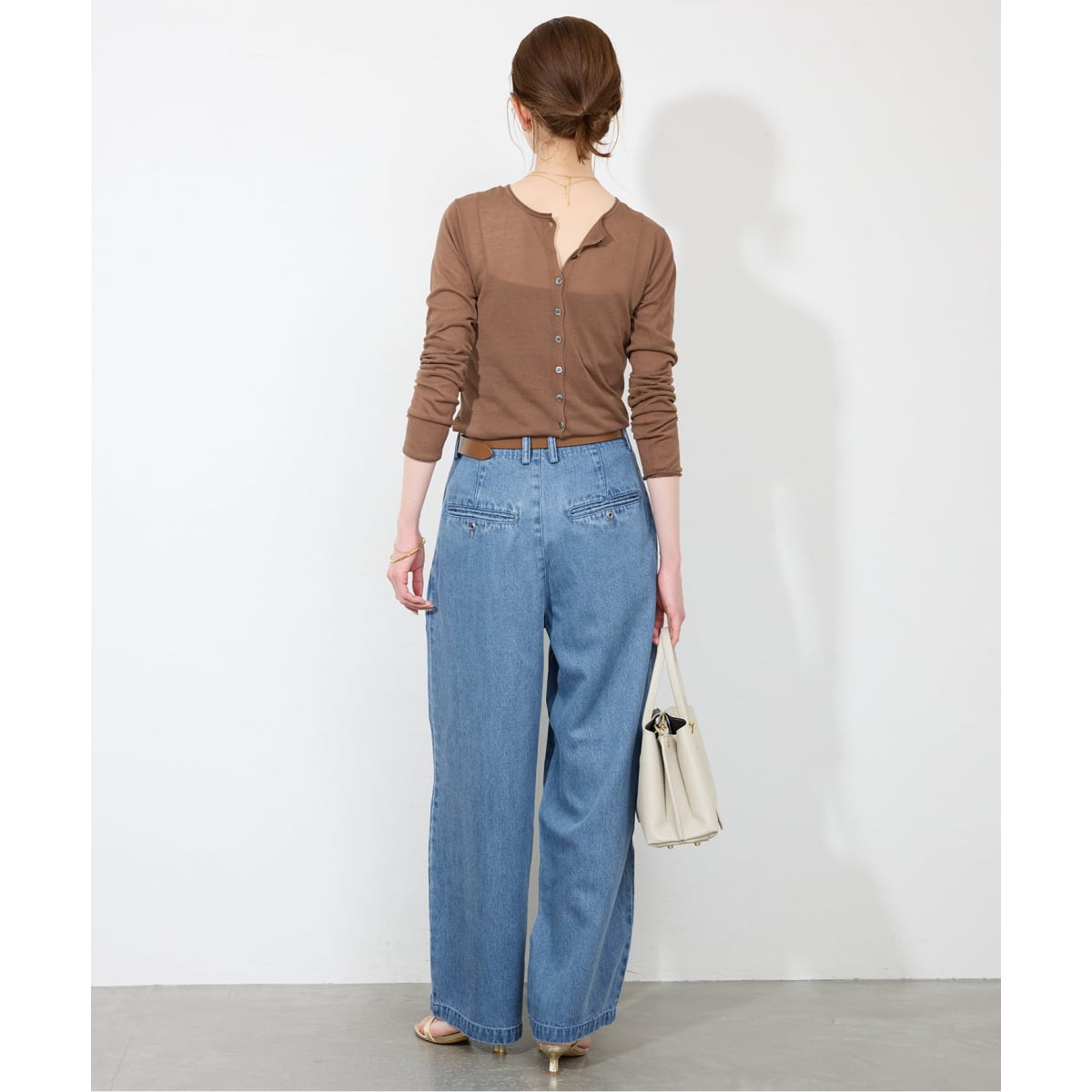 スローブイエナ　LEDENIM TUCK TROUSER ライトオンスデニム38 スローブイエナ LEDENIM TUCK TROUSER ライトオンスデニム38