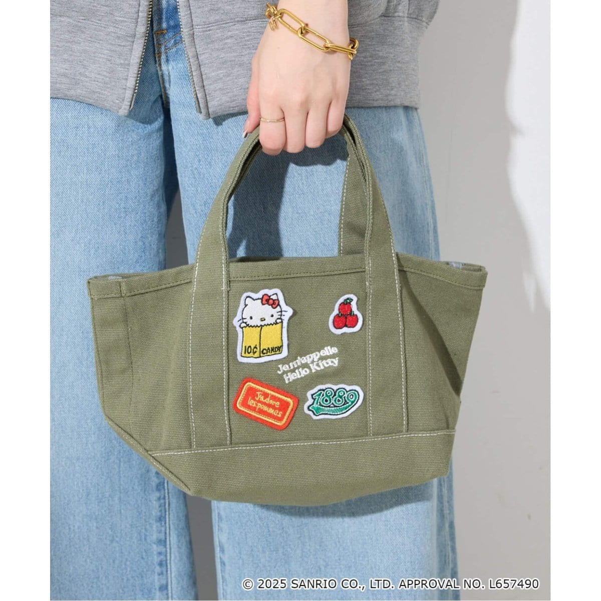 SLOBE IENA Hello Kitty ワッペンランチトート WEB限定/追加2》Hello Kitty ワッペンランチトートバック