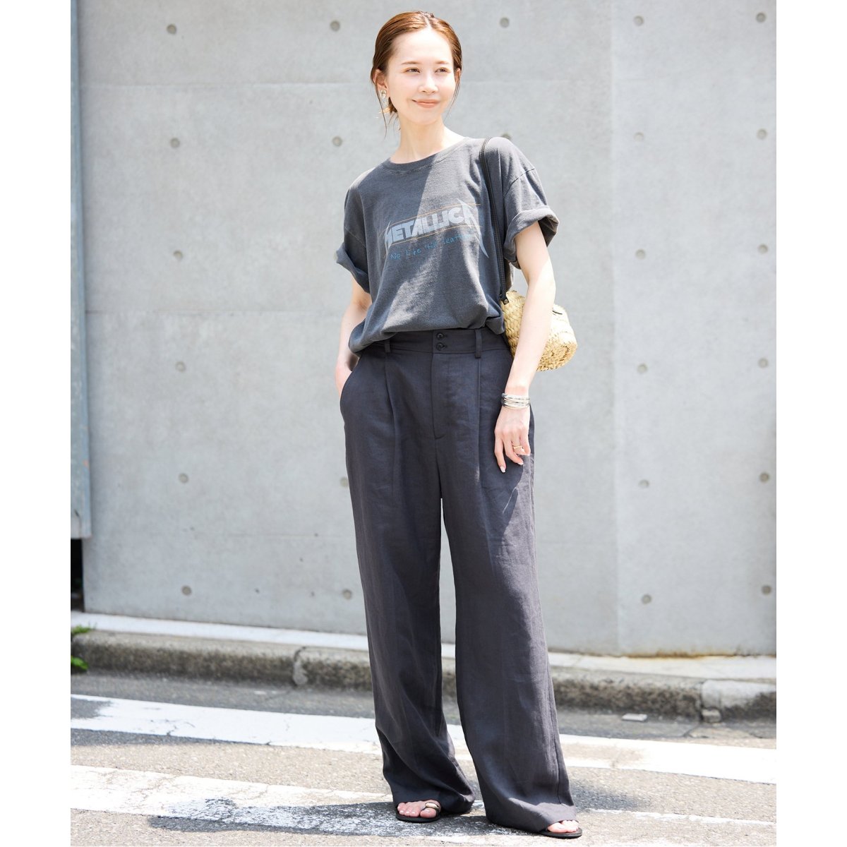 SLOBE IENA リネン混ストレートパンツ　38 SLOBE IENA｜リネン混イージースラックス | Rakuten Fashion