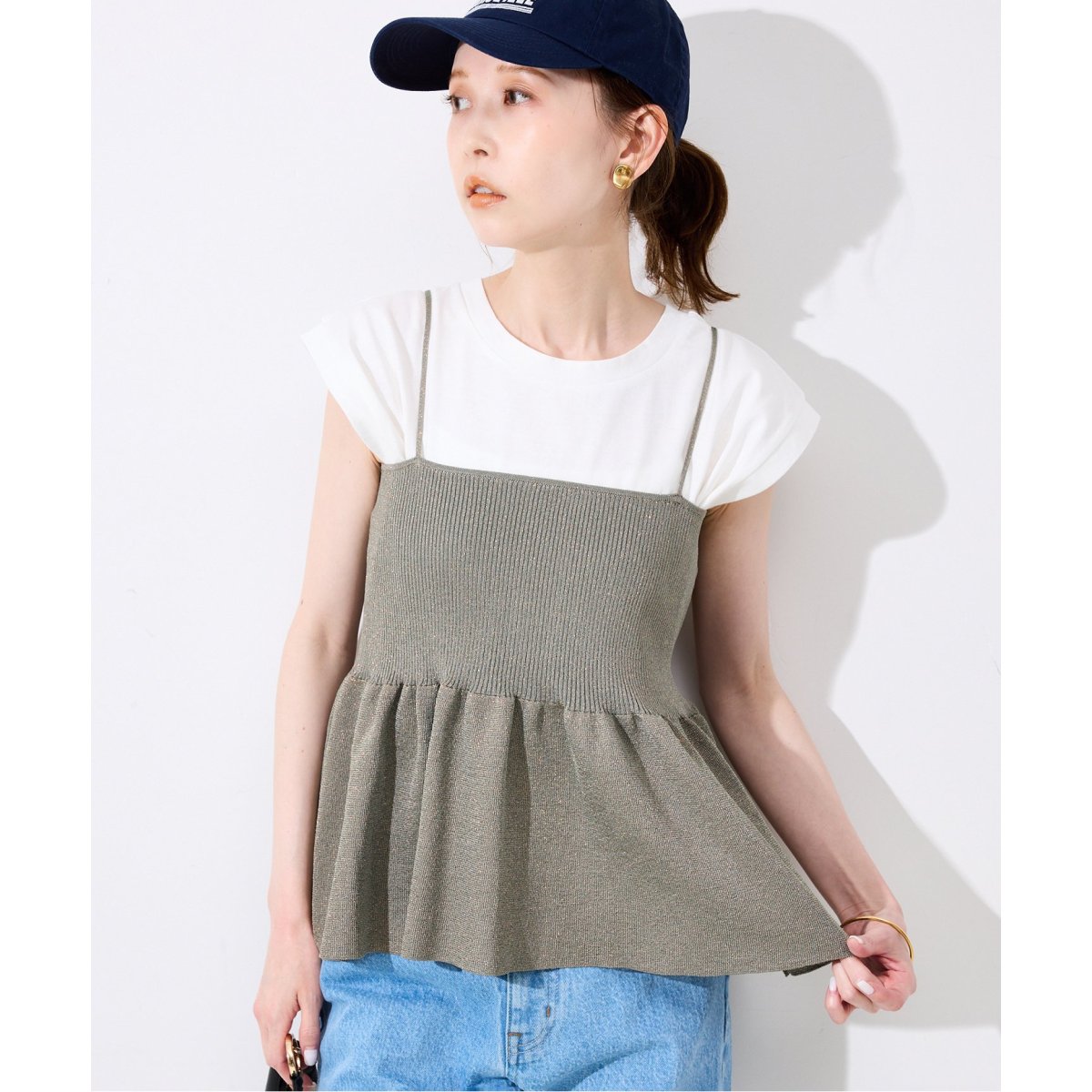 SLOBE IENA チュールティアードキャミソール トップス