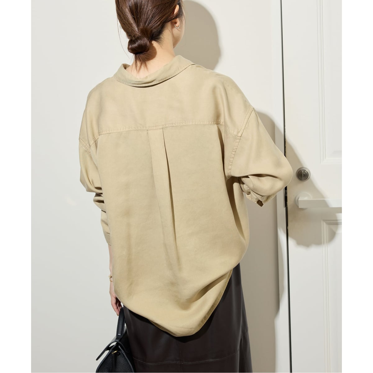 ◇◆ SLOBE IENA 製品染めシャツ　とろみシャツ スローブ イエナ SLOBE IENA 製品染めシャツ （ベージュ