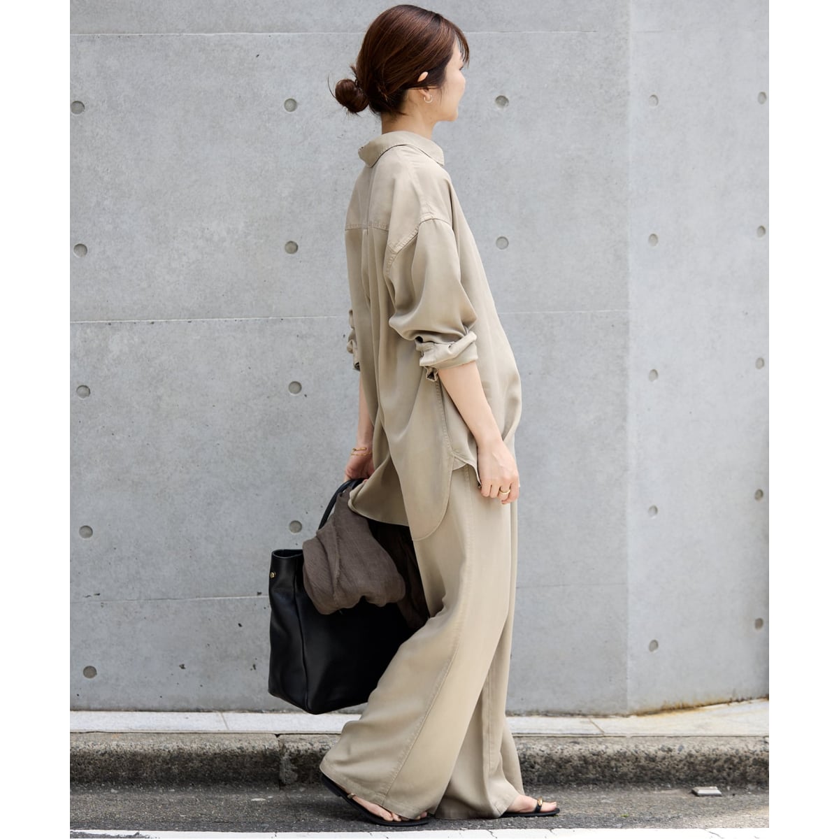 ◇◆ SLOBE IENA 製品染めシャツ　とろみシャツ スローブ イエナ SLOBE IENA 製品染めシャツ （ベージュ