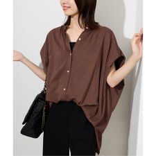 スローブ イエナ(SLOBE IENA)の《WEB・一部店舗限定/追加》レーヨンボイルバンドカラーブラウス