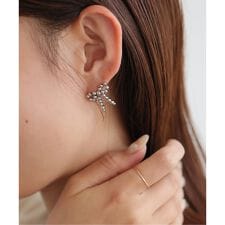《WEB限定》SLOBE citron.ツブツブリボンピアス