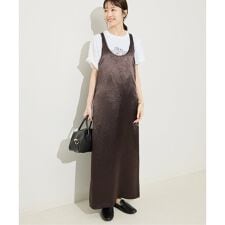 《吸水速乾/予約》リキッドサテンタンクワンピース