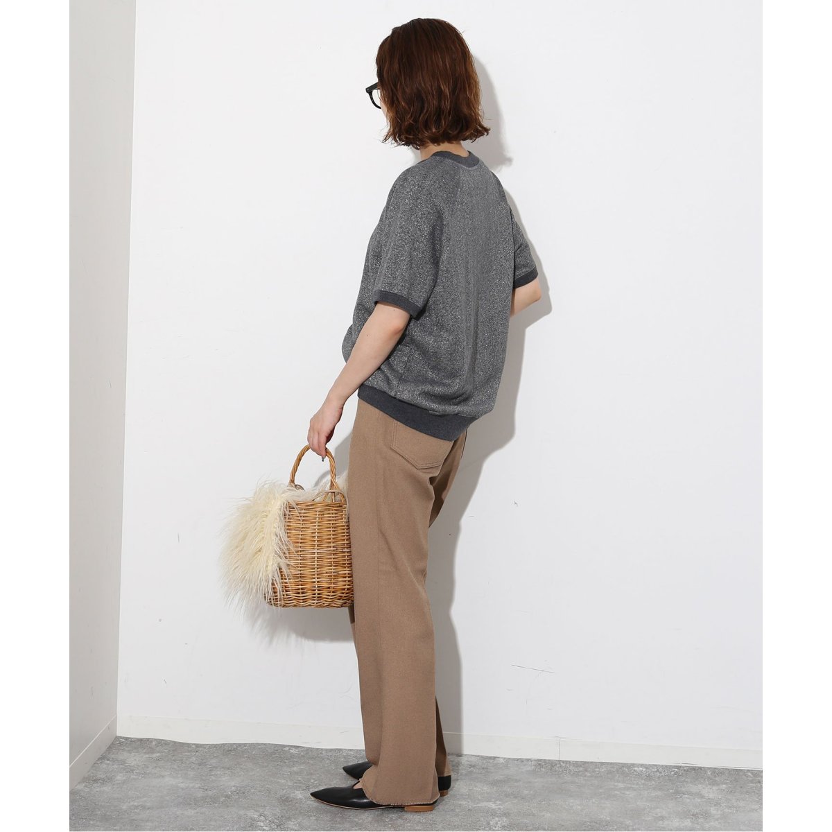 【美品】 スローブイエナ ミニ裏毛ハーフスリーブプルオーバー 近年モデル 追加》ラメ裏毛ハーフスリーブプルオーバー | スローブ イエナ
