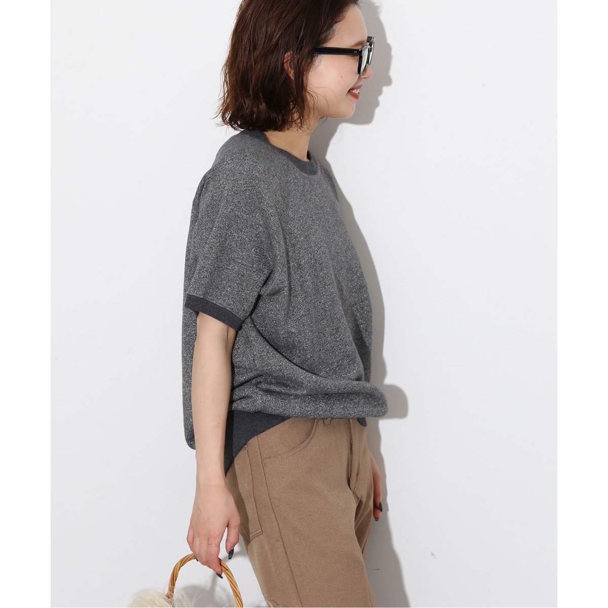 【美品】 スローブイエナ ミニ裏毛ハーフスリーブプルオーバー 近年モデル 追加》ラメ裏毛ハーフスリーブプルオーバー | スローブ イエナ