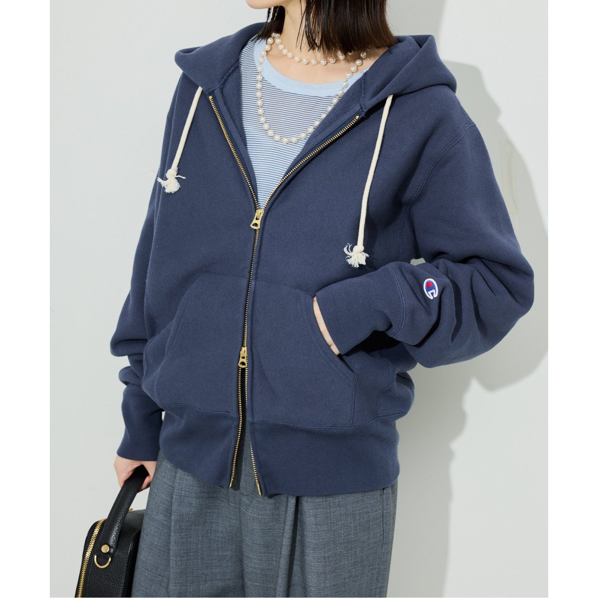 美品ほ⭐︎リズレー RISLEY 半袖 パーカー フリーサイズ ネイビー Risley／リズレー／別注半袖バックメッシュパーカー | ロイヤル