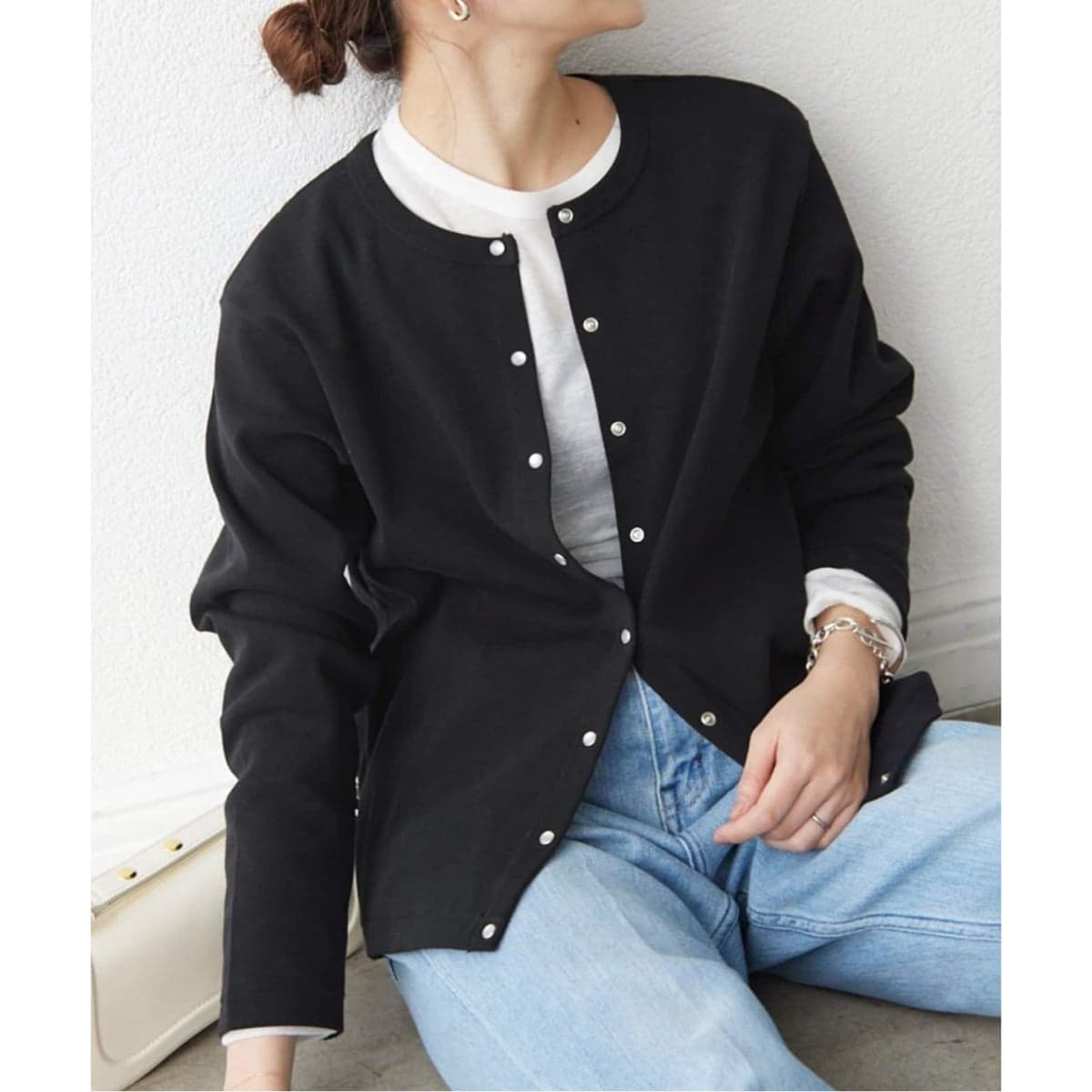 IENA - IENA JANE SMITH ショート丈カーディガン　パープル　38 JANE SMITH for COVERCHORD、カラーバリエ豊富な別注