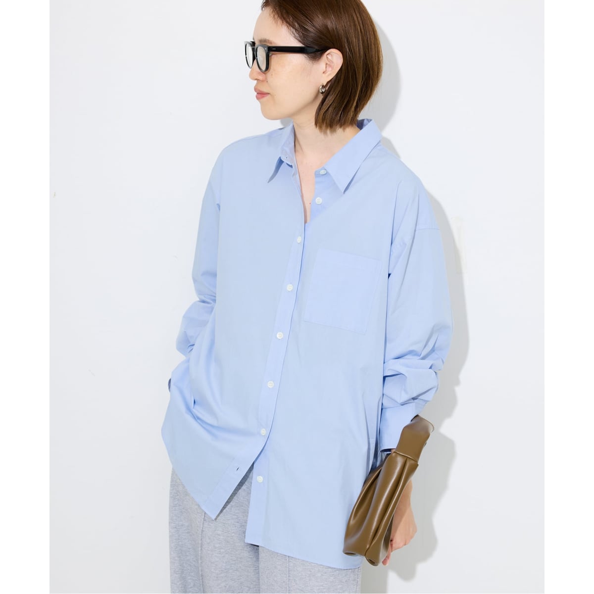 「IENA」 長袖シャツ 38 ライトグレー レディース t23243ps-02.jpg