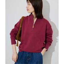 クロップドハーフジップ裏毛