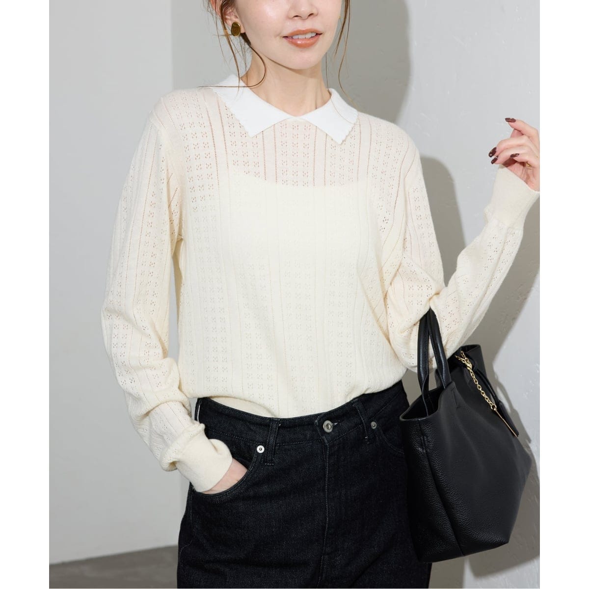【タグ付新品】SLOBE IENA Ayupiyo 襟付きニット WEB/一部店舗限定》AYUPIYO 襟付きニット（ニット／セーター