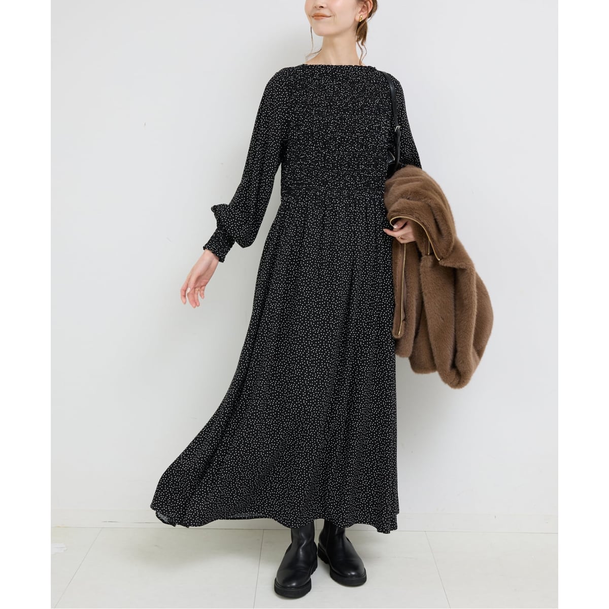 SLOBE IENA POCOPOCO フレア ワンピース ブルー 新品未使用 SLOBE IENA POCOPOCO フレア ワンピース ブルー 新品未使用