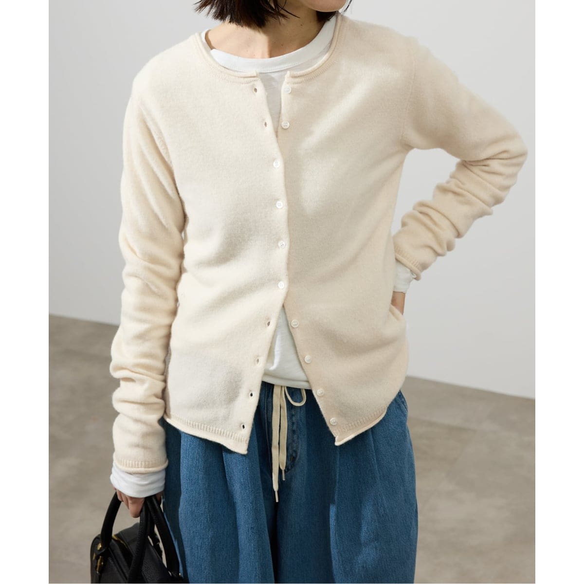 SLOBE IENA ダブルフェイスクルーカーディガン ダブルフェイスクルーカーディガン | スローブ イエナ(SLOBE IENA