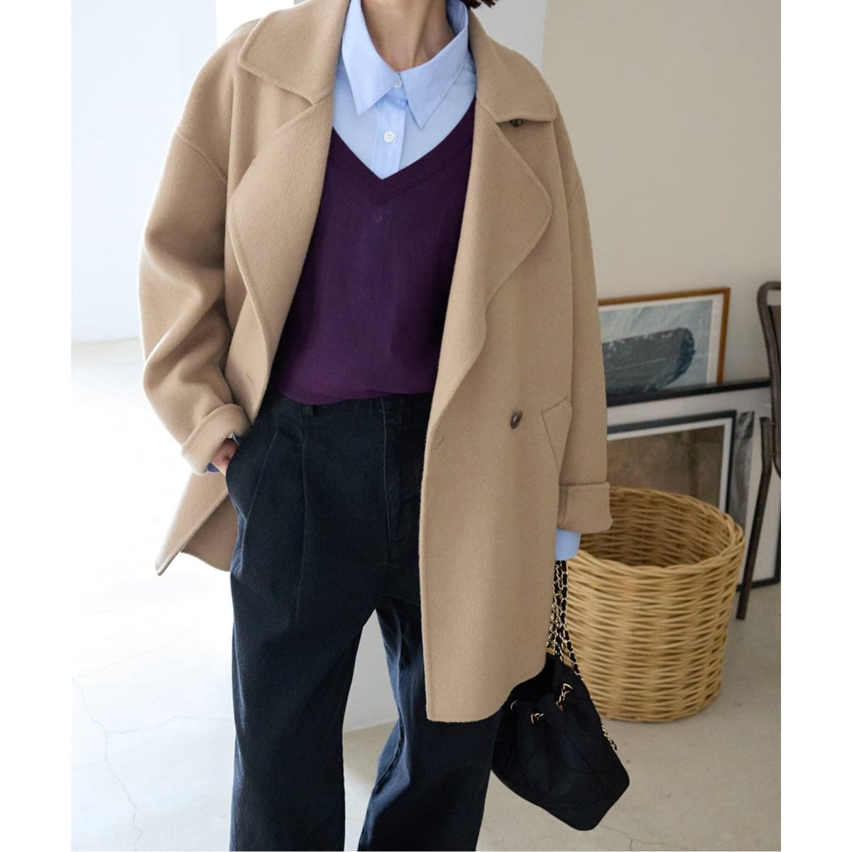 予約》souple wool ダブルフェイスミドルコート | スローブ
