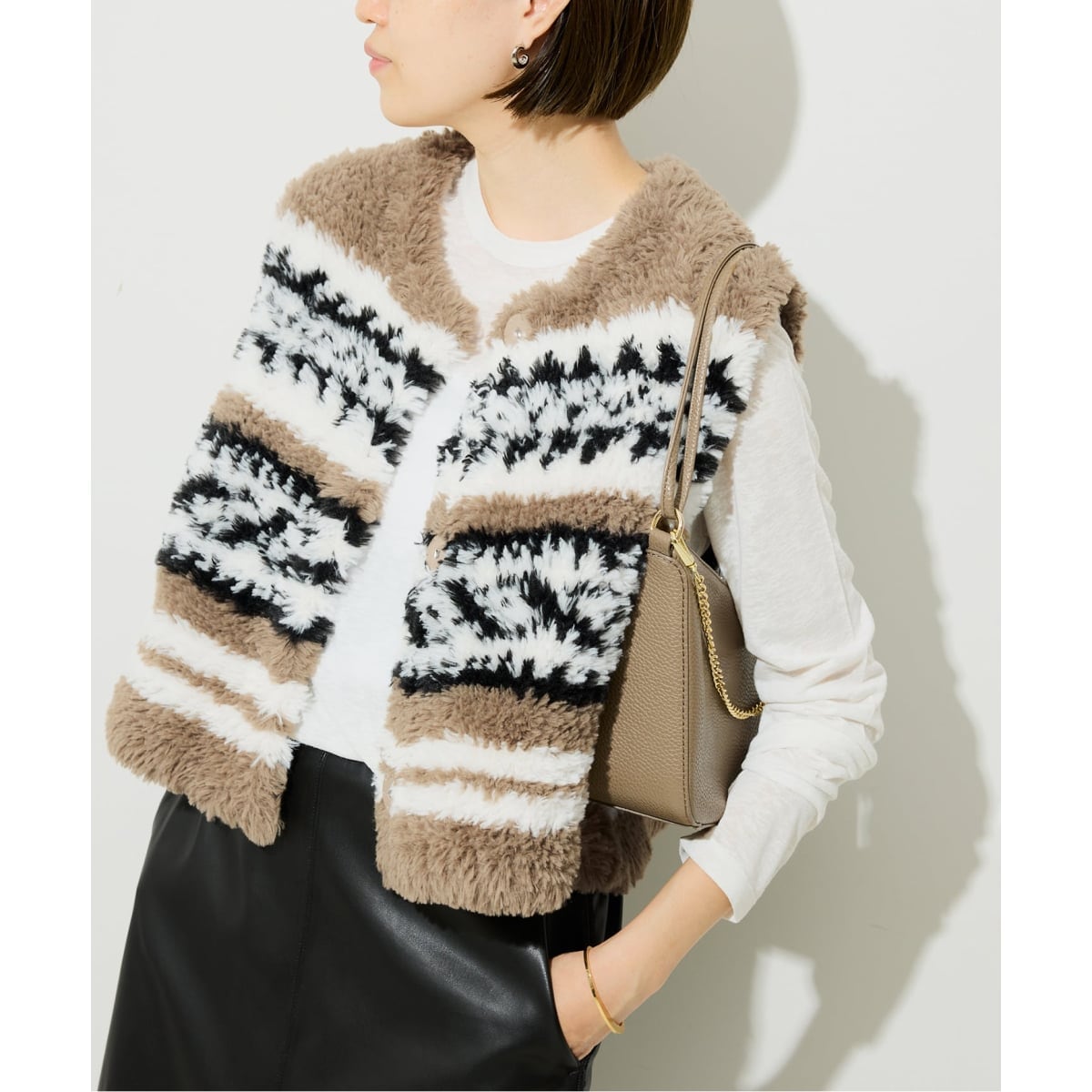 IENA - IENA イエナ ハイツイストウールベスト　カーキ ヴェルメイユ パー イエナ VERMEIL par iena Crisp cotton