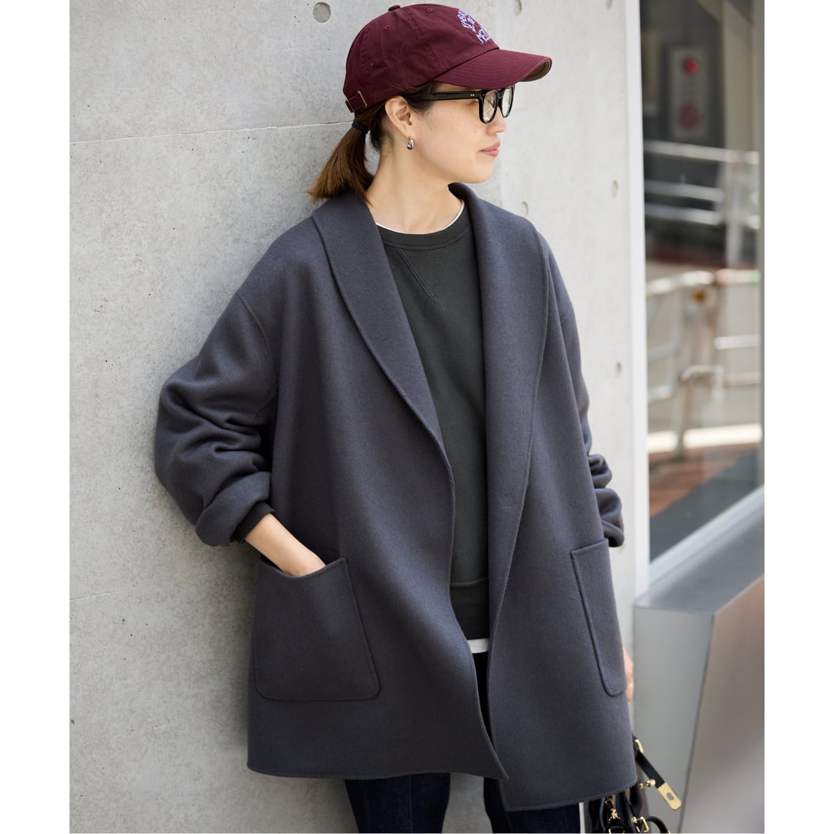 WEB限定/追加》SUPER140 ダブルフェイスベルテッドコート | スローブ