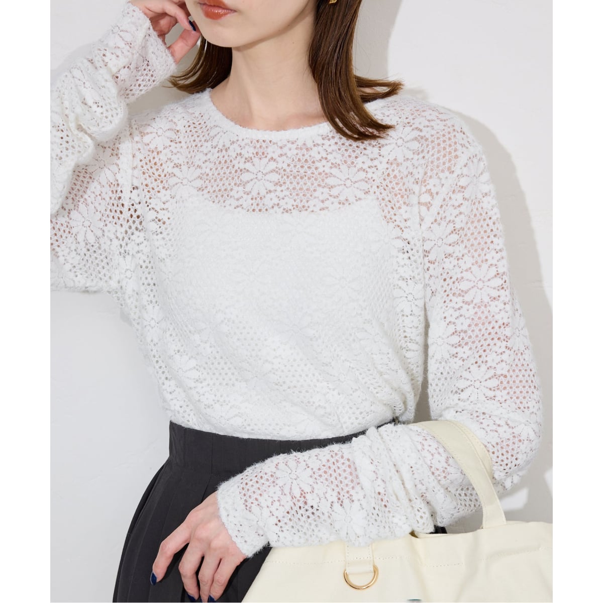 ✨美品✨ SLOBE IENA ニット プルオーバー カットワーク レース fluffy lace プルオーバー | スローブ イエナ(SLOBE IENA) | マルイ