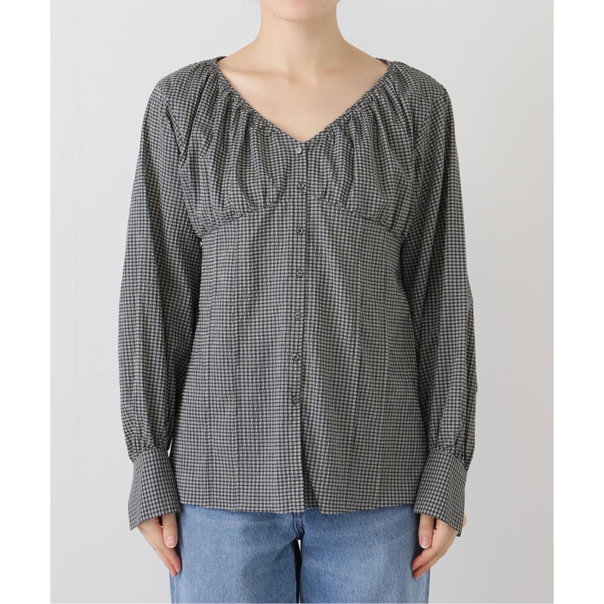 レースフリルVネックブラウス | スローブ イエナ(SLOBE IENA