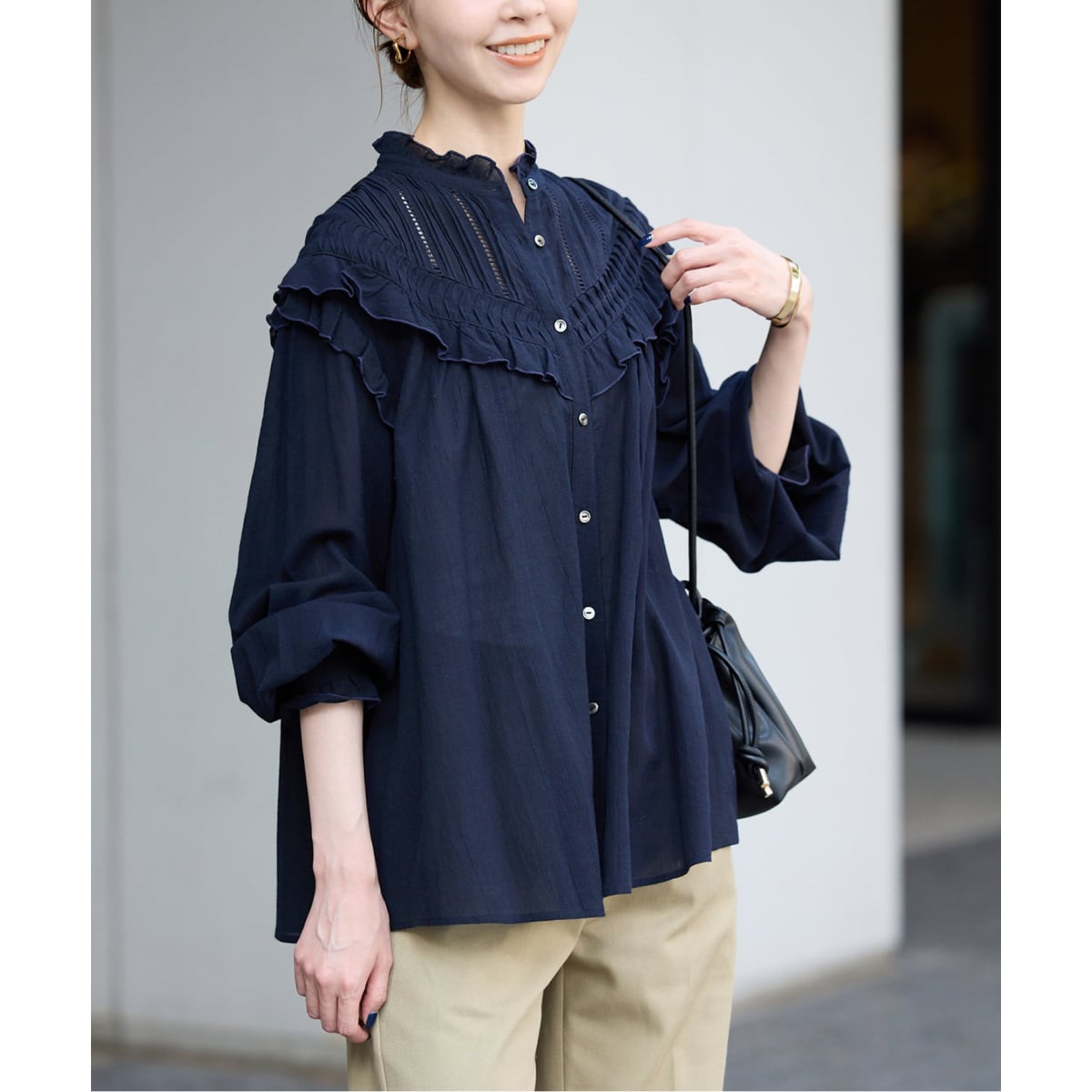 WEB限定/追加3》フリルピンタックブラウス | スローブ イエナ(SLOBE