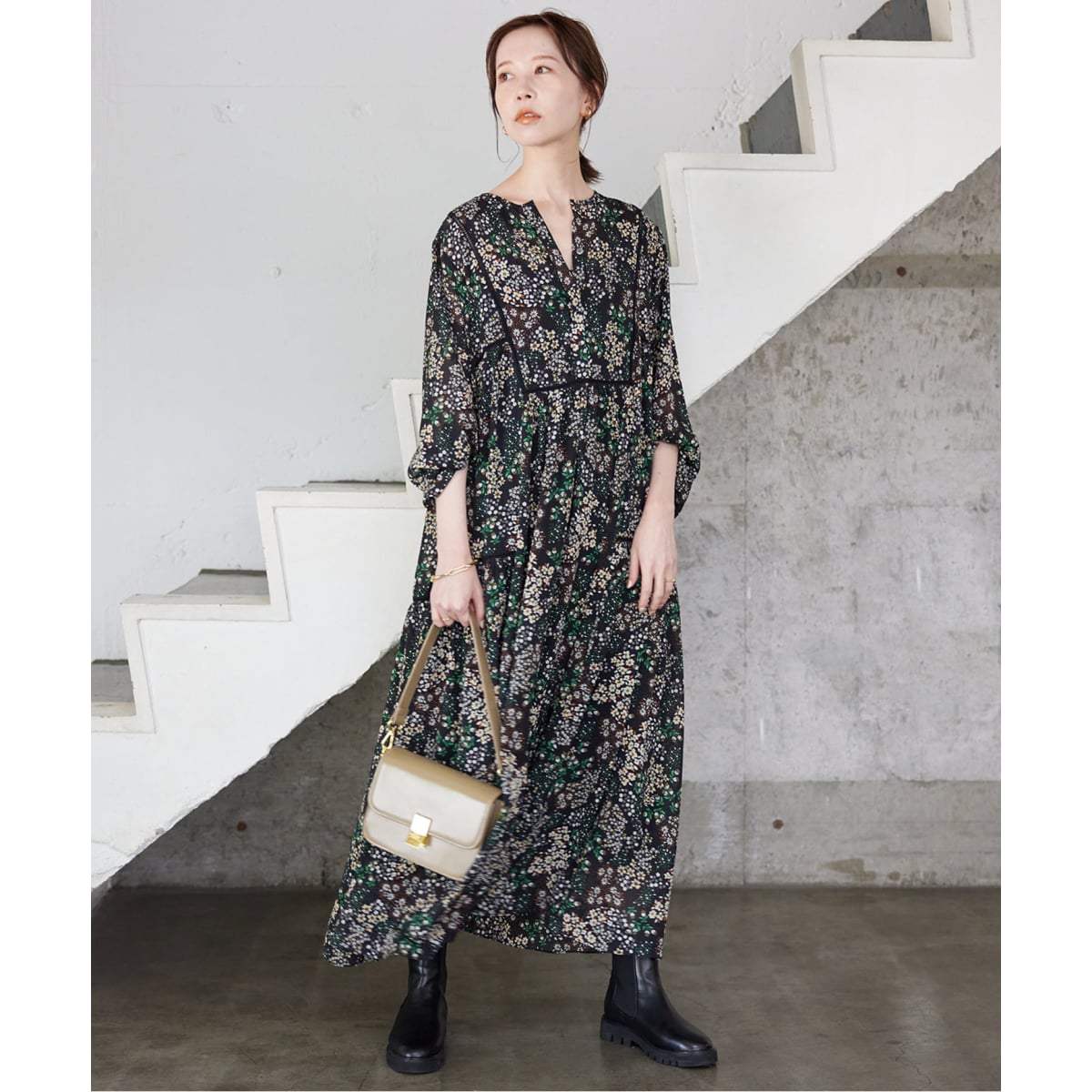 WEB限定/追加4》FLOWER PRINT ワンピース | スローブ イエナ(SLOBE