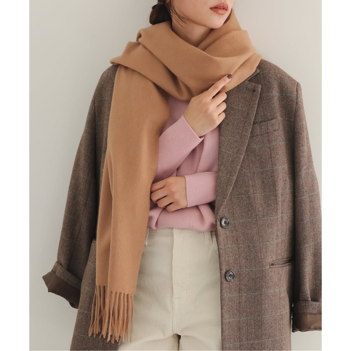 美品 アソース メレ×ユナイテッドアローズ リネン リバーシブル大判ストール 麻 ASAUCE MELER＞リネン リバーシブル ストール