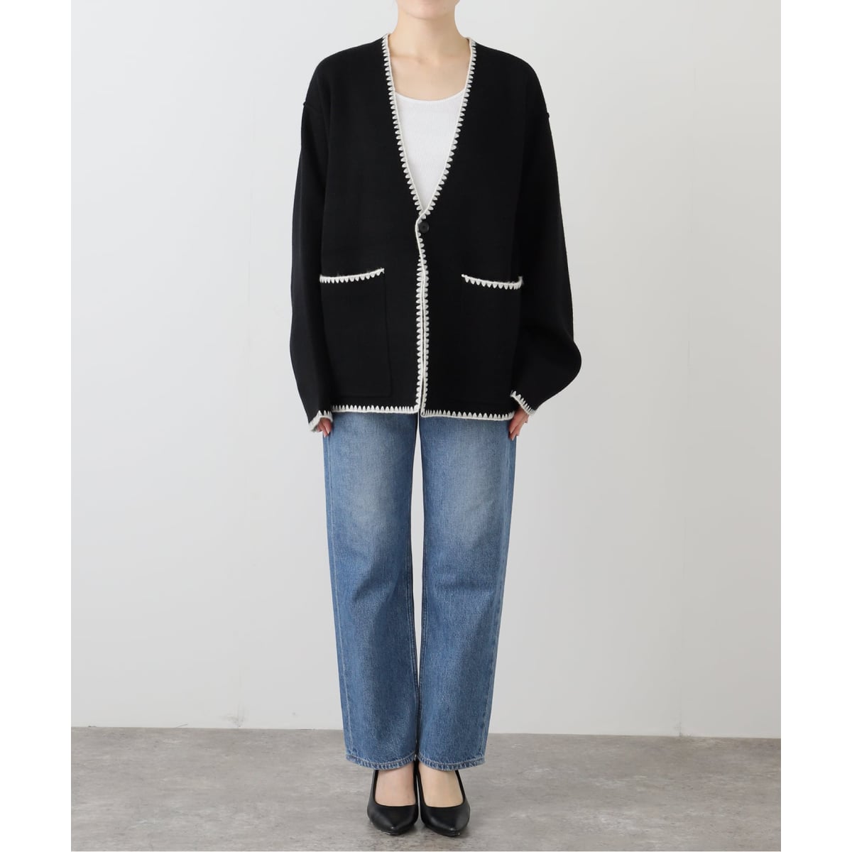 ブランケットステッチニットジャケット | スローブ イエナ(SLOBE IENA