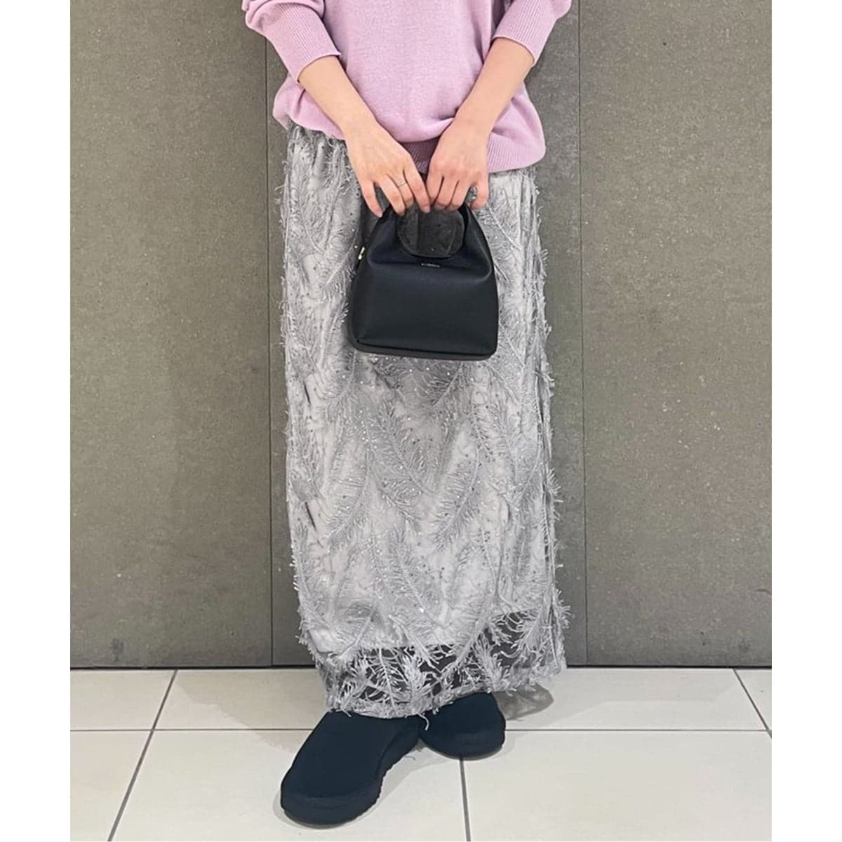 SLOBE IENA フラワーエンブロイダリーベロアスカート フラワーエンブロイダリーベロアスカート（スカート）｜SLOBE