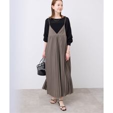 《追加》パウダリーサテンプリーツキャミワンピース