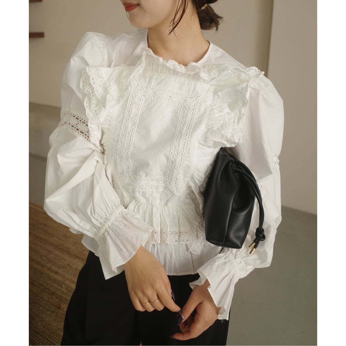 ヌキテパ COTTON POPLIN WAVE BLOUSE ピンタック ヌキテパ COTTON POPLIN WAVE BLOUSE ピンタック スピック