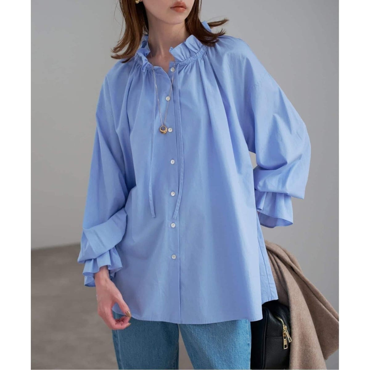 ドットフレンチ　スリーブシャツ　スピックアンドスパン スピック＆スパン（Spick and Span）/《WEB限定》ドットフレンチ