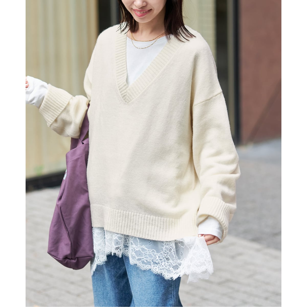 ウォッシャブルドルマンVネックプルオーバー | スローブ イエナ(SLOBE