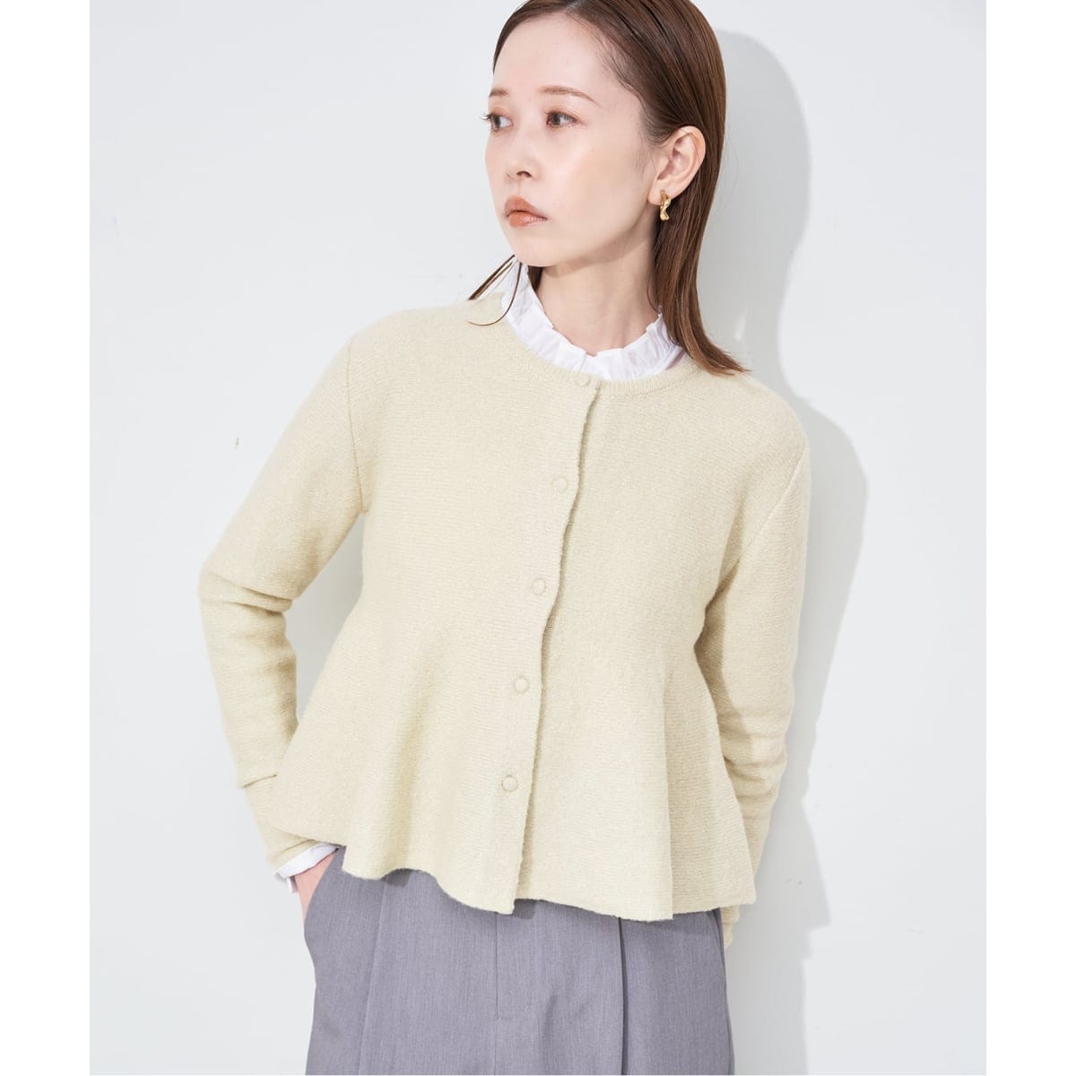 追加》フレンチリネン7分袖カーディガン | イエナ(IENA