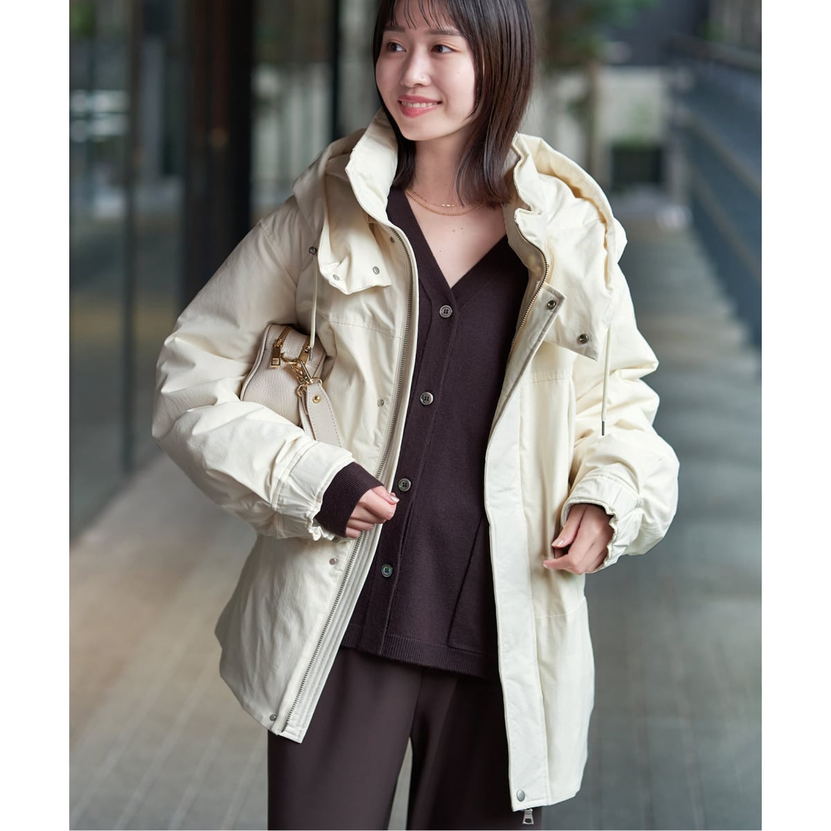 試着のみ】カポック混ショートダウン IENA カポック混ショートダウン