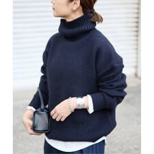 《追加》ウォッシャブルファーリーダブルフェイスタートルニット