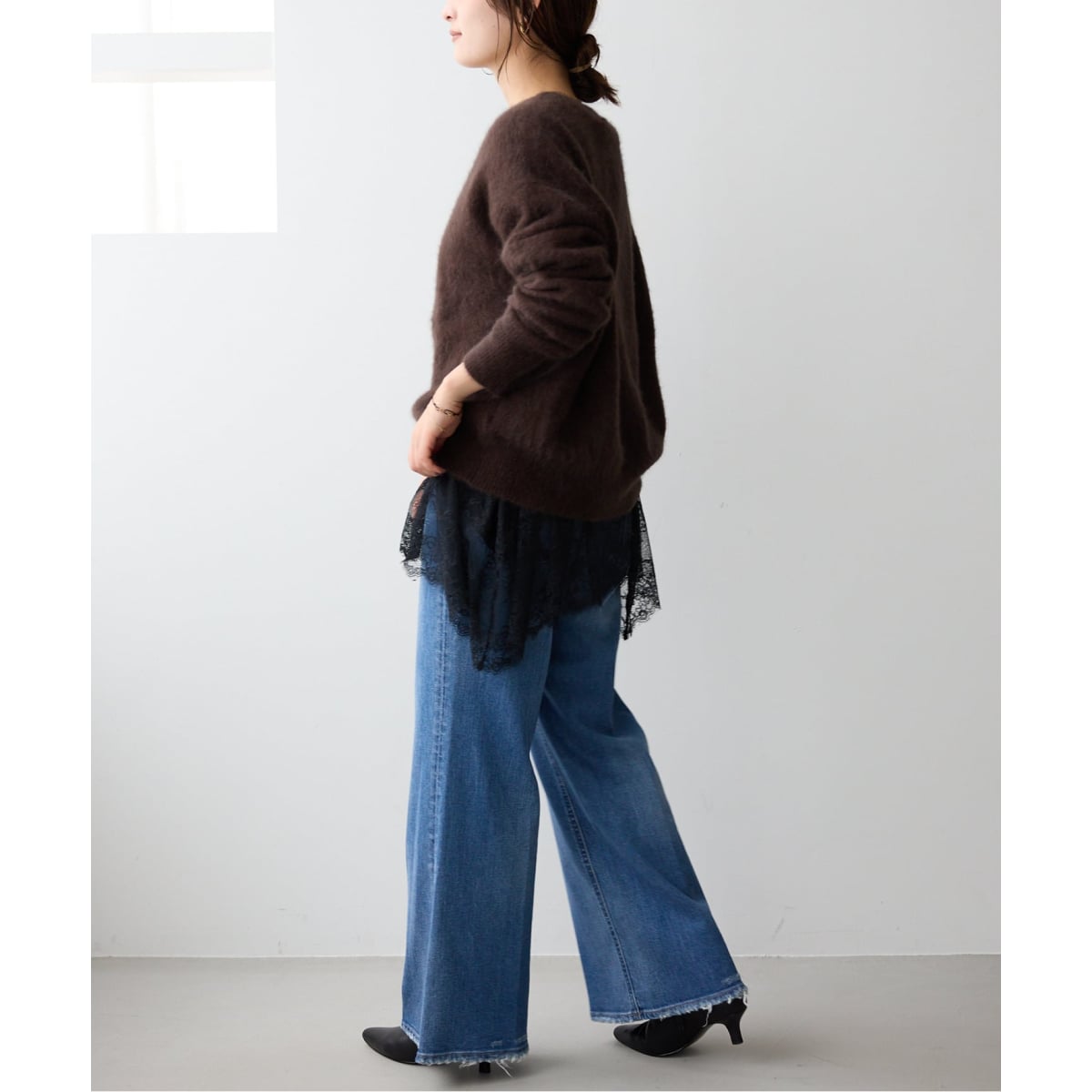 追加》レースコンビカットソー | スローブ イエナ(SLOBE IENA