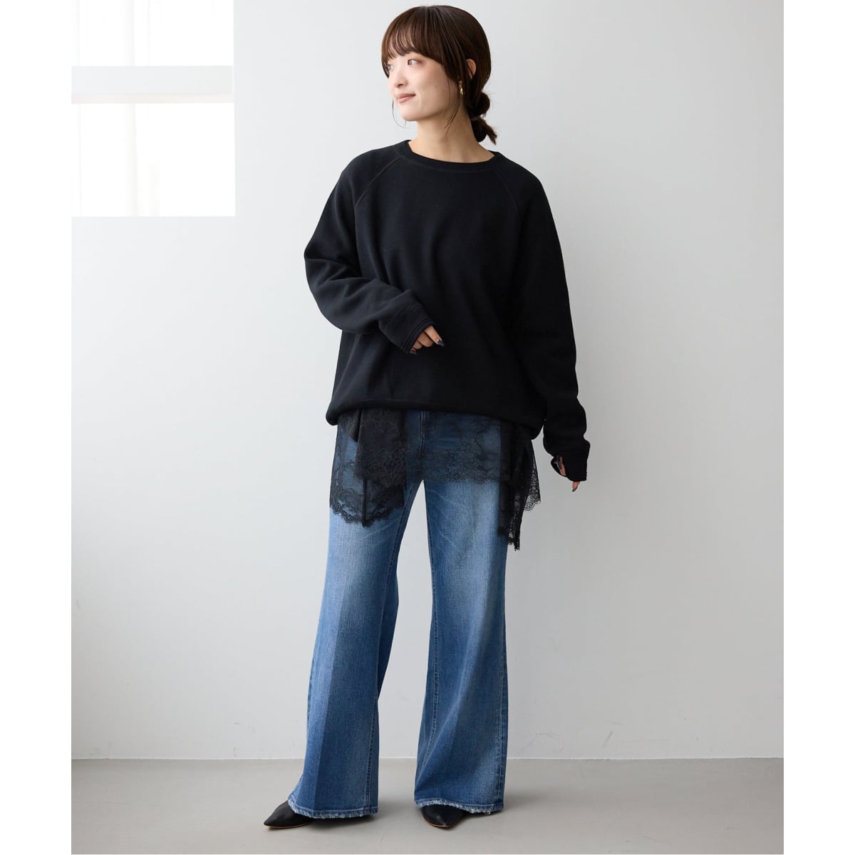 追加》レースコンビカットソー | スローブ イエナ(SLOBE IENA