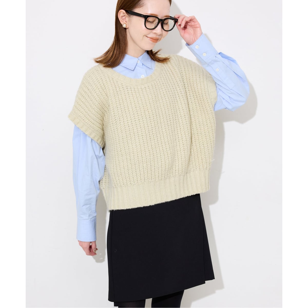 畦編みコクーンニットベスト | スローブ イエナ(SLOBE IENA) | マルイ