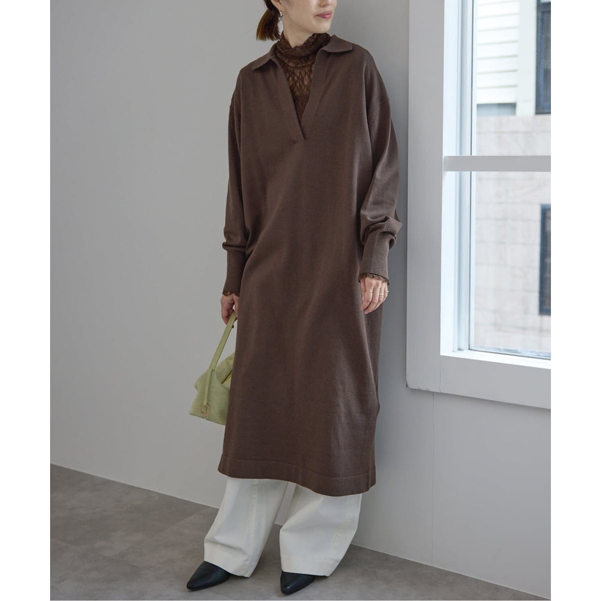 ガーター編フレアチュニックワンピース | スピック＆スパン(Spick and