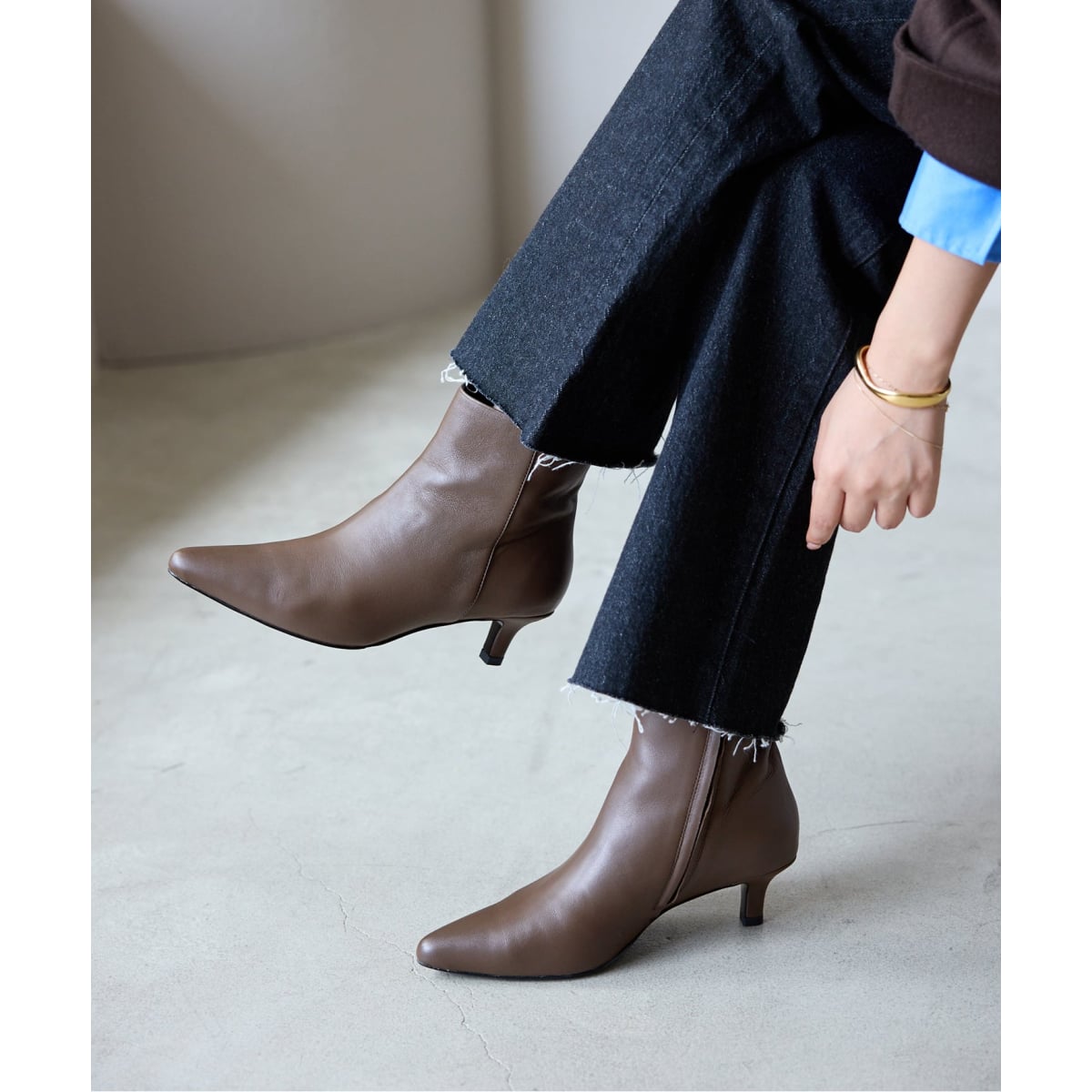 【こじこじ】SLOBE IENA/チェーン付ショートブーツ/ブラウン こじこじ様専用】SLOBE IENA/チェーン付ショートブーツ/ブラウン