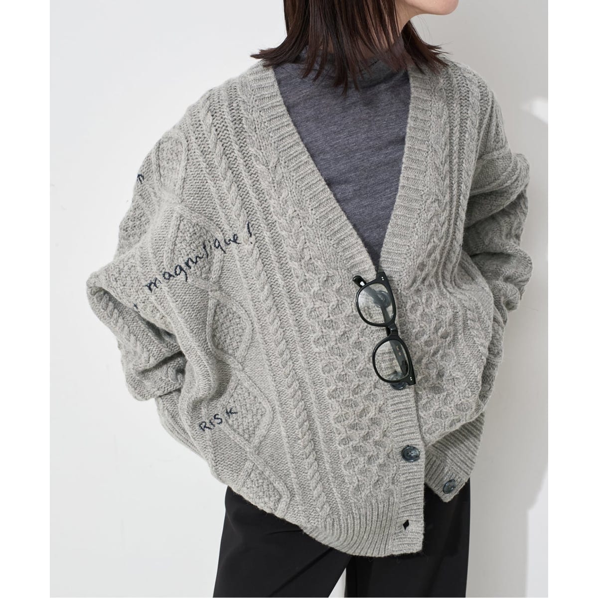 ダブルフェイスクルーカーディガン | スローブ イエナ(SLOBE IENA