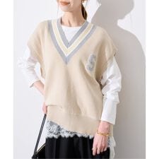 サガラ刺繍レタードベスト