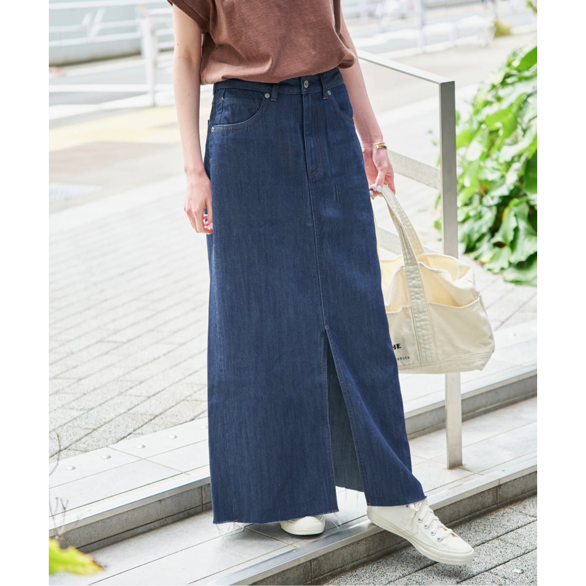 WEBのみ4サイズ展開》LE DENIM スリットフレアデニムスカート
