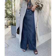 《WEBのみ4サイズ展開》LE DENIM スリットフレアデニムスカート