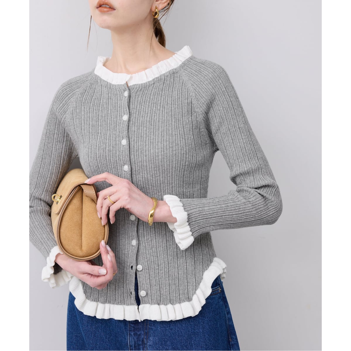 ２点おまとめイエナ IENA カーディガン　ブルゾン ダブルフェイスクルーカーディガン | スローブ イエナ(SLOBE IENA