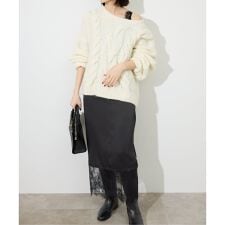 《WEB限定/追加2予約》レースサテンワンピース