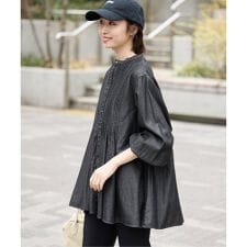 《WEB限定/追加予約》LEDENIM ボサム ペプラムデニムブラウス